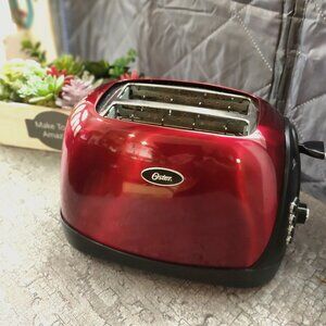 Retro Oster: 2 slice, wide slots, bread, bagel toaster, candy apple red